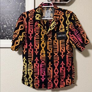 Savage x Fenty leisure X button up shirt and shorts set size S&XS
